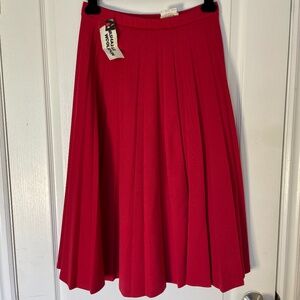 Sz M Vintage(with Tags!) Red Pleated Maxi Skirt